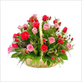 2 Dozen Rose Flower Basket