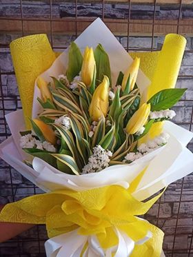 6Pcs Yellow Tulips