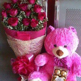 12pcs Red Holland Roses + 16