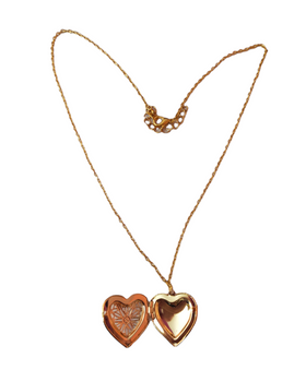 Heart Locket Pendant  Necklace Gold
