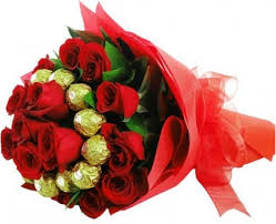 2 dozen Red Roses with 16 pcs Ferrero Rocher Bouquet