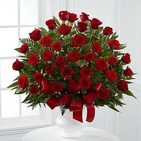 3 dozen Red Holland Roses in a Vase