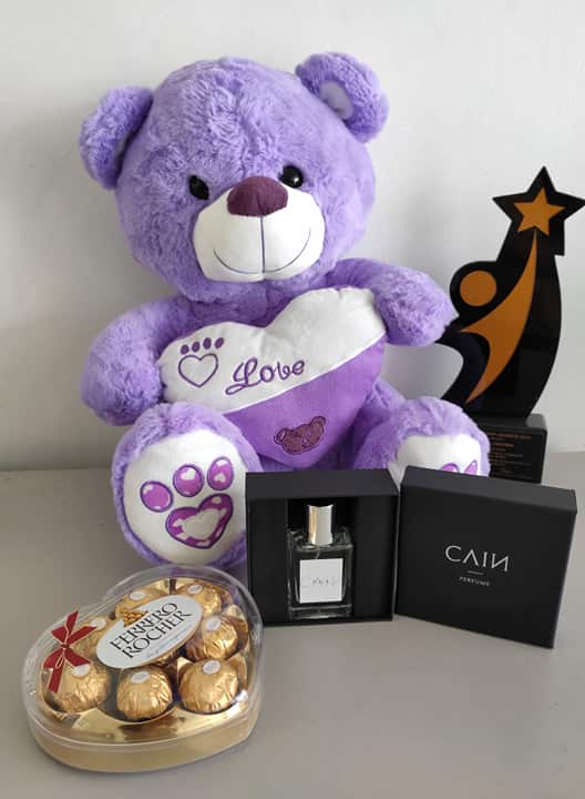 Philblossoms 16 inches Bear with 8pcs Ferrero and Cain Perfume