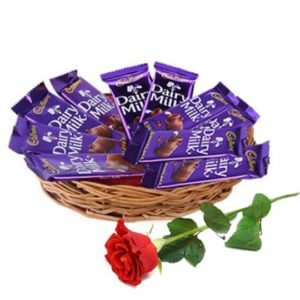 Cadbury Chocolate Basket  ( 7 pcs Cadbury  60g )