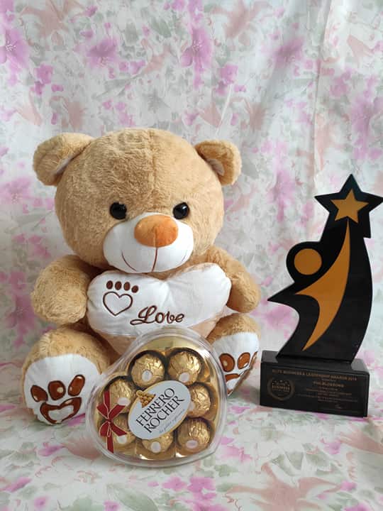 Philblossoms 16 inches Bear with 8pcs Ferrero Chocolates