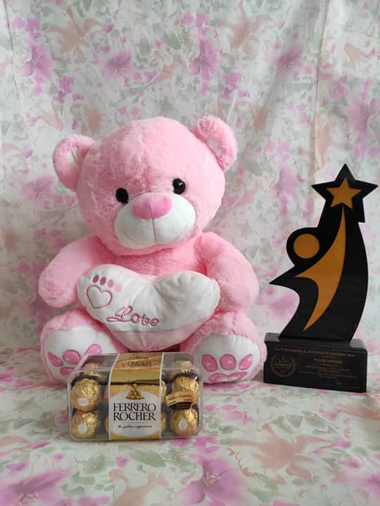 Philblossoms 16 inches Bear with 16pcs Ferrero Chocolates