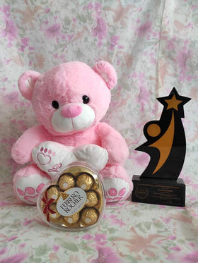 Philblossoms 16 inches Bear with 8pcs Ferrero Chocolates