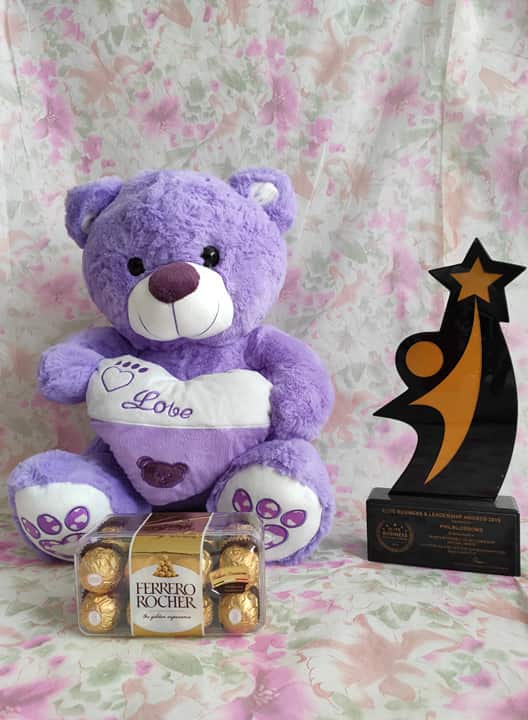 Philblossoms 16 inches Bear with 16pcs Ferrero Chocolates