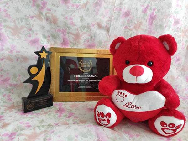 Philblossoms Red 16inhces Bear