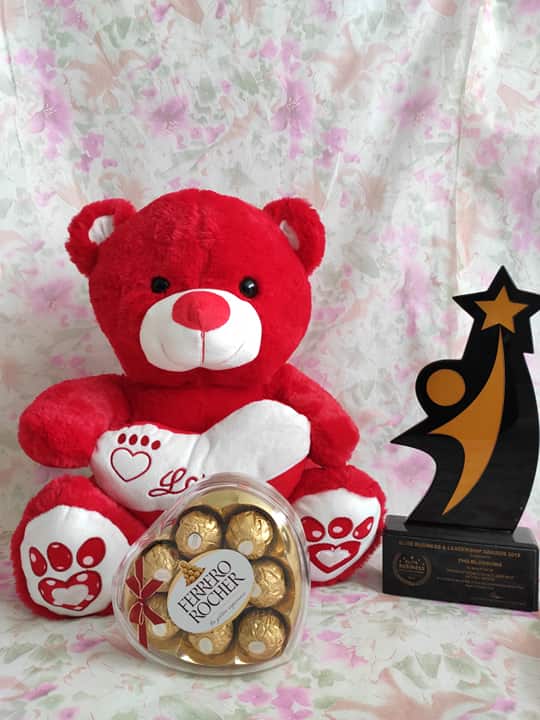 Philblossoms 16 inches Bear with 8pcs Ferrero Chocolate