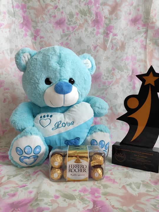 Philblossoms 16 inches Bear with 16pcs Ferrero Chocolates